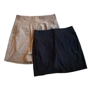 Athleta Skorts Bundle Size Small Khaki & Black Athletic Tennis Golf Hiking Lot
